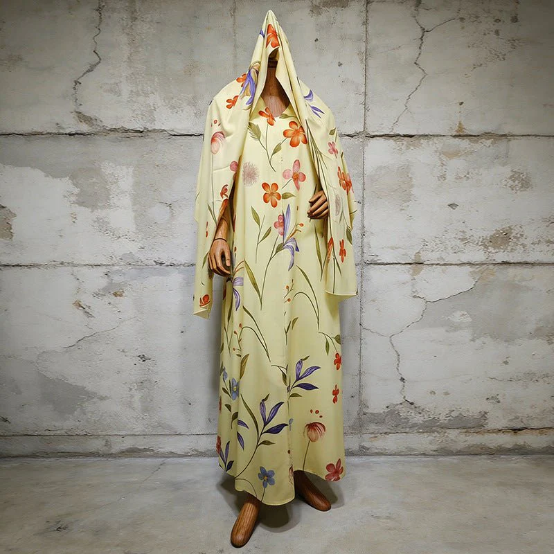 Floral Printed Oversized Abaya with Hijab (MOA297) - Image 4