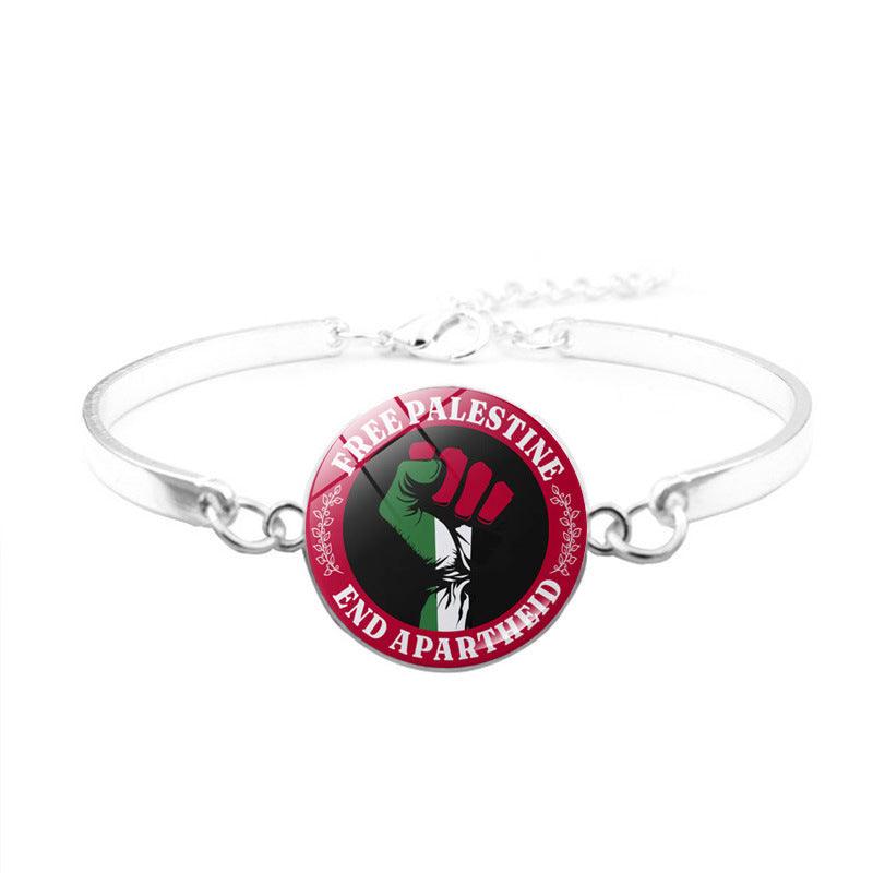 Free Palestine Bracelet | Palestinian Flag Keffiyeh Bracelet (MAC081) - Image 6
