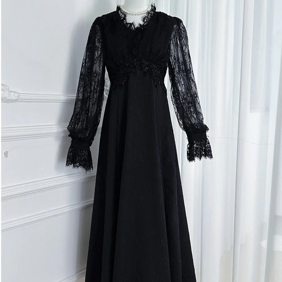 French Lace V-Neck Maxi Dress(MS361) - Image 5