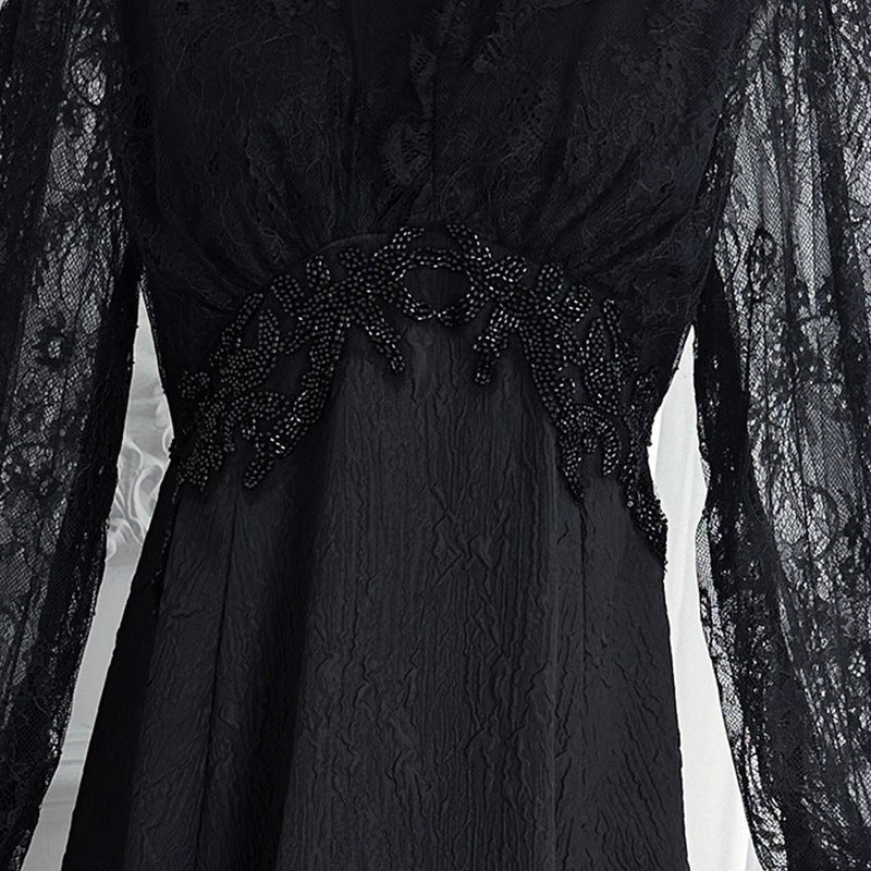 French Lace V-Neck Maxi Dress(MS361) - Image 8