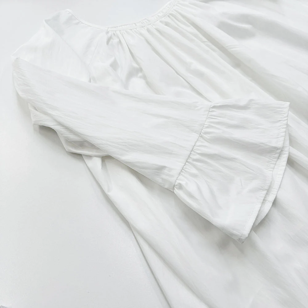 French Loungewear Maxi Dress with Ruffle Cuffs(MA397) - Image 7