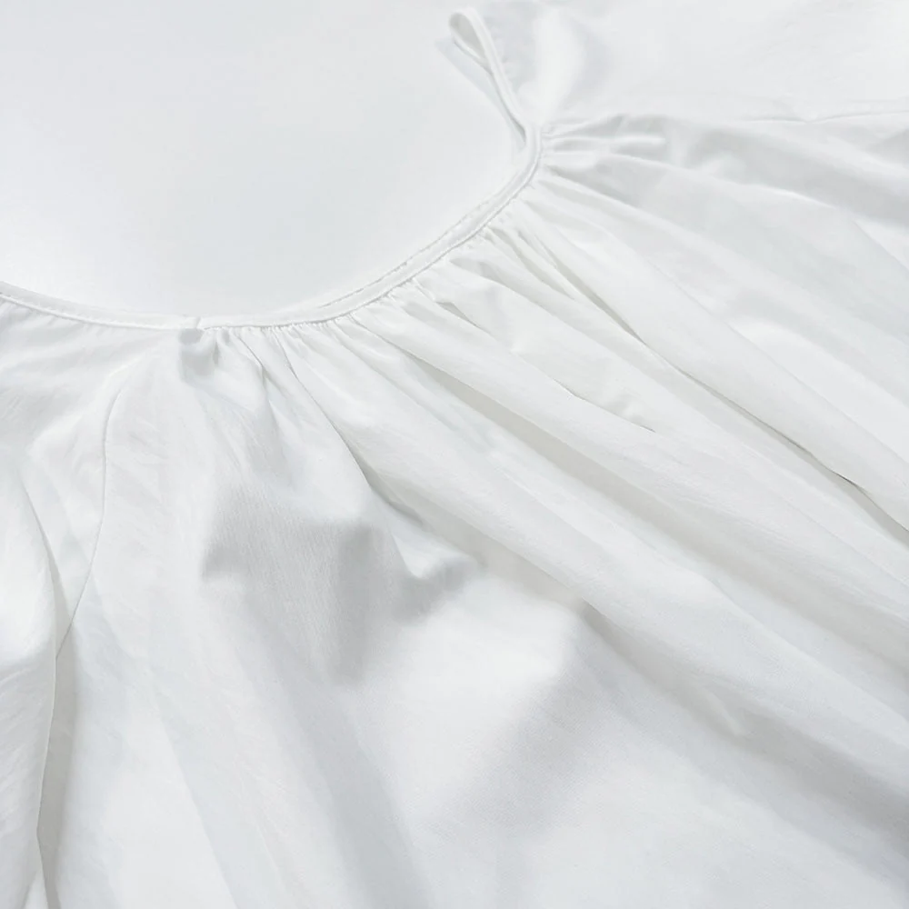 French Loungewear Maxi Dress with Ruffle Cuffs(MA397) - Image 9