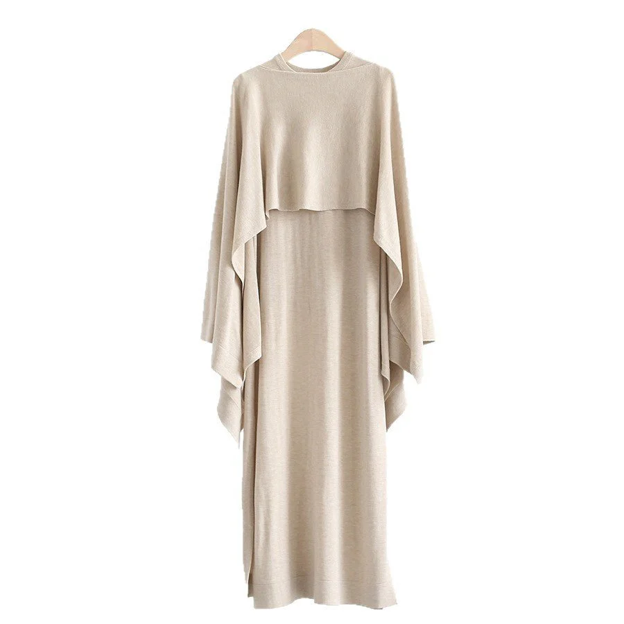 French-Style Two-Piece with Draped Poncho (MS310) - Image 3