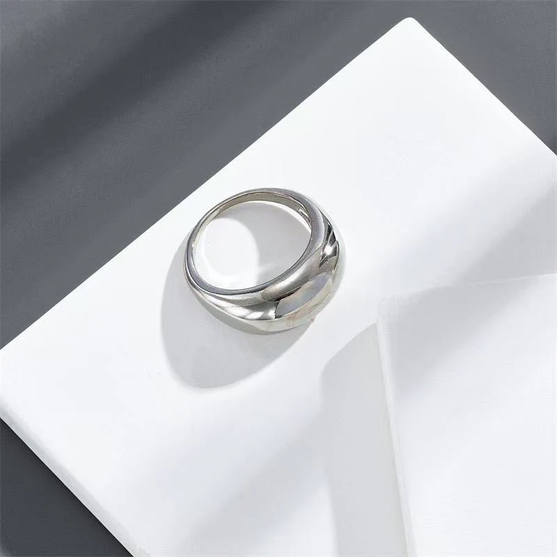 Geometric Brilliance Ring Minimalist High-Shine Bands for Stacking & Styling (MAC272) - Image 13