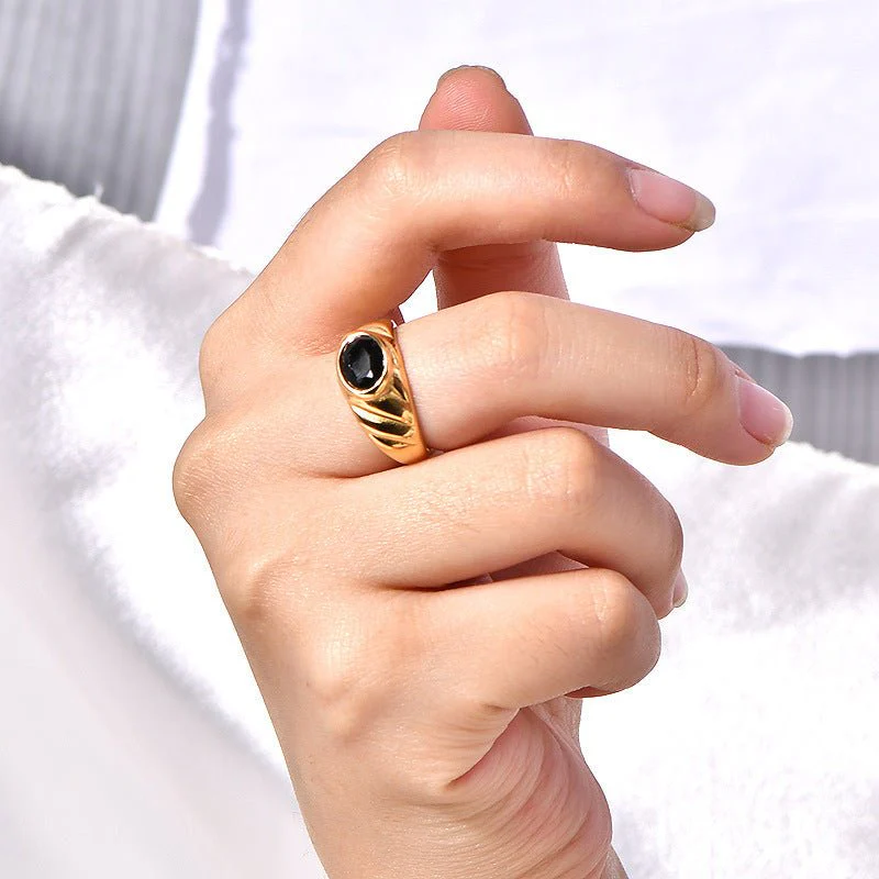 Geometric Brilliance Ring Minimalist High-Shine Bands for Stacking & Styling (MAC272) - Image 14
