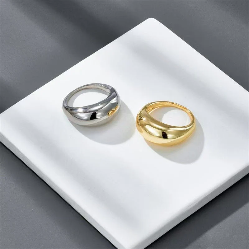 Geometric Brilliance Ring Minimalist High-Shine Bands for Stacking & Styling (MAC272) - Image 4