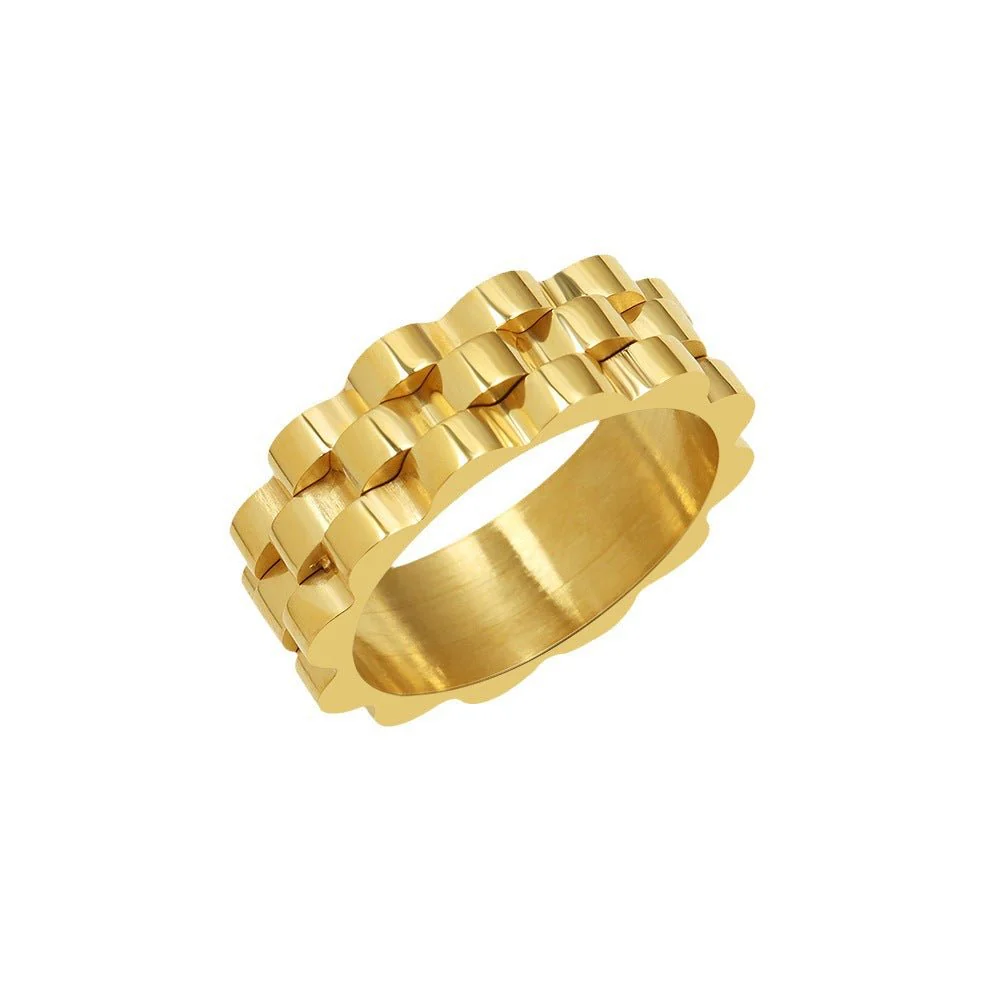 Geometric Brilliance Ring Minimalist High-Shine Bands for Stacking & Styling (MAC272) - Image 9