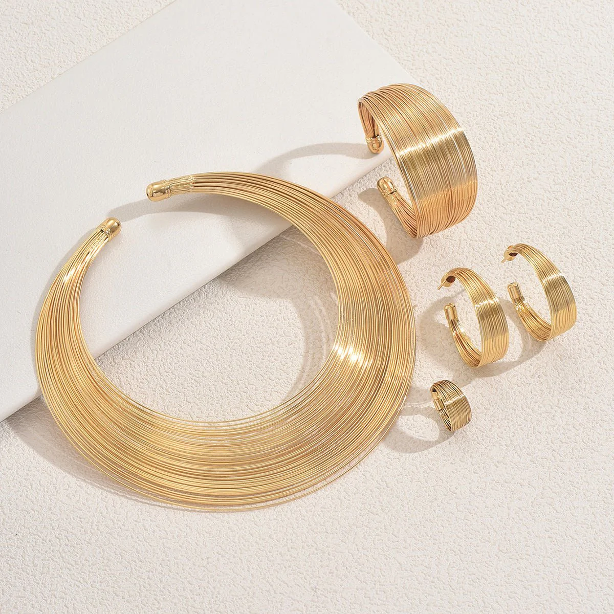 Geometric Multi-Layer Metal Jewelry Set (MAC417) - Image 3
