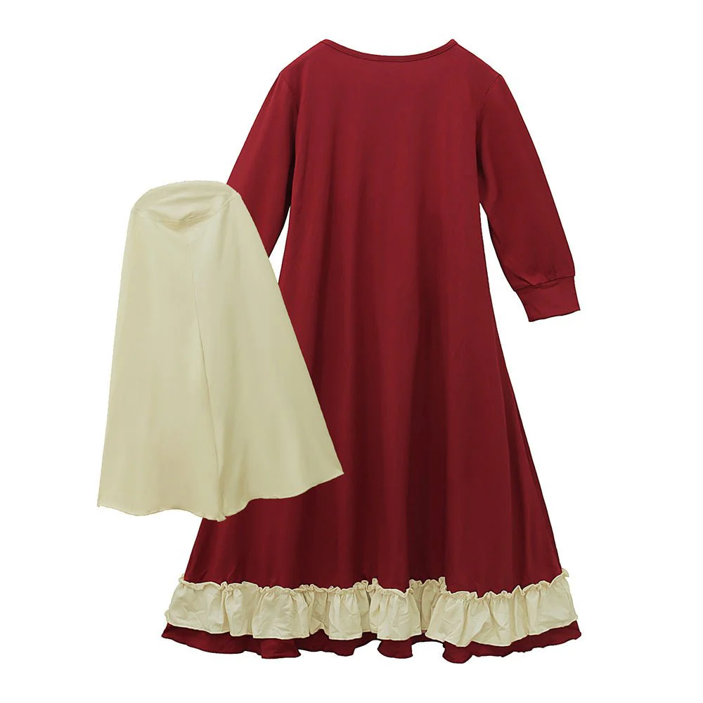 Girls Dress & Hijab Set with Contrast Trim(MKG025) - Image 15