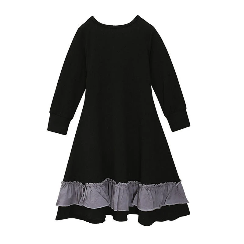 Girls Dress & Hijab Set with Contrast Trim(MKG025) - Image 7