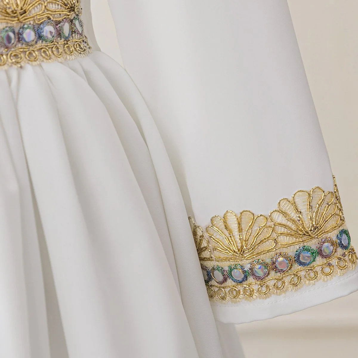 Girls Embroidered Kaftan Dress with Jeweled Belt(MKG021) - Image 11