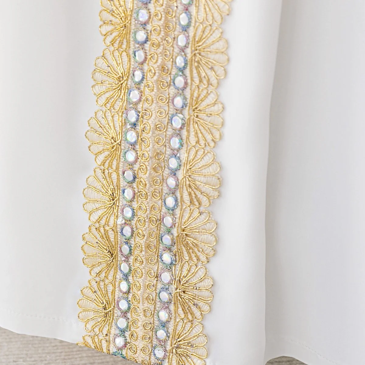 Girls Embroidered Kaftan Dress with Jeweled Belt(MKG021) - Image 12