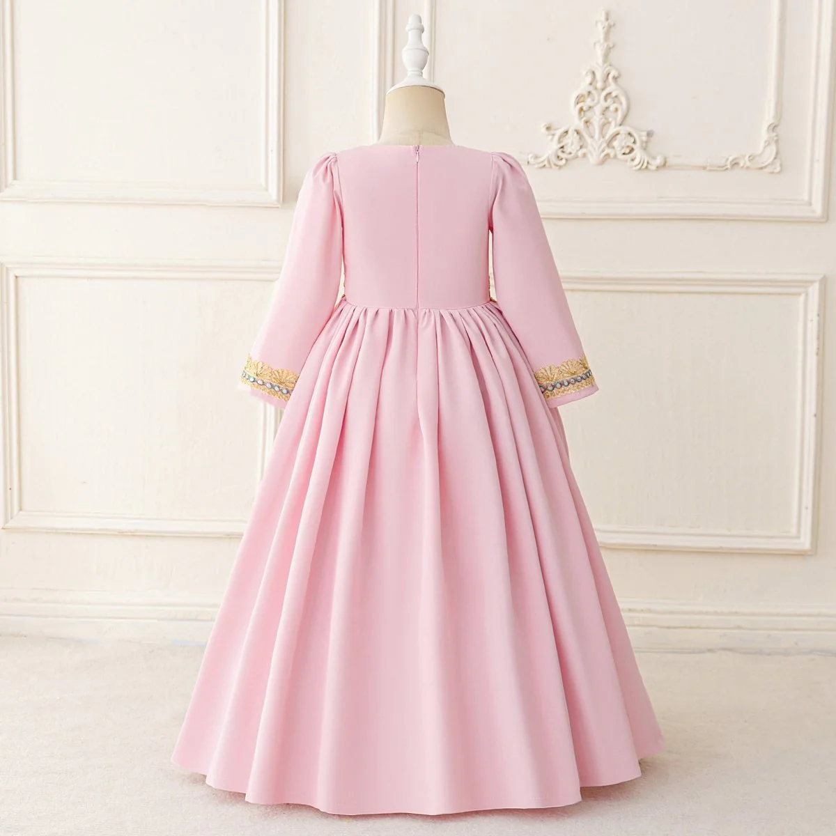 Girls Embroidered Kaftan Dress with Jeweled Belt(MKG021) - Image 5