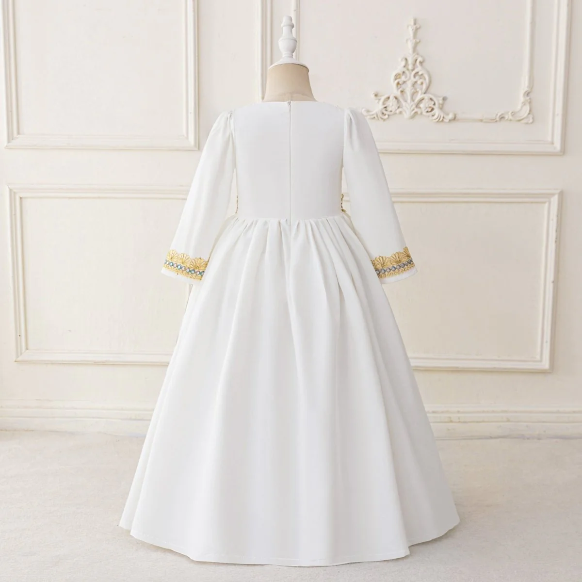 Girls Embroidered Kaftan Dress with Jeweled Belt(MKG021) - Image 7