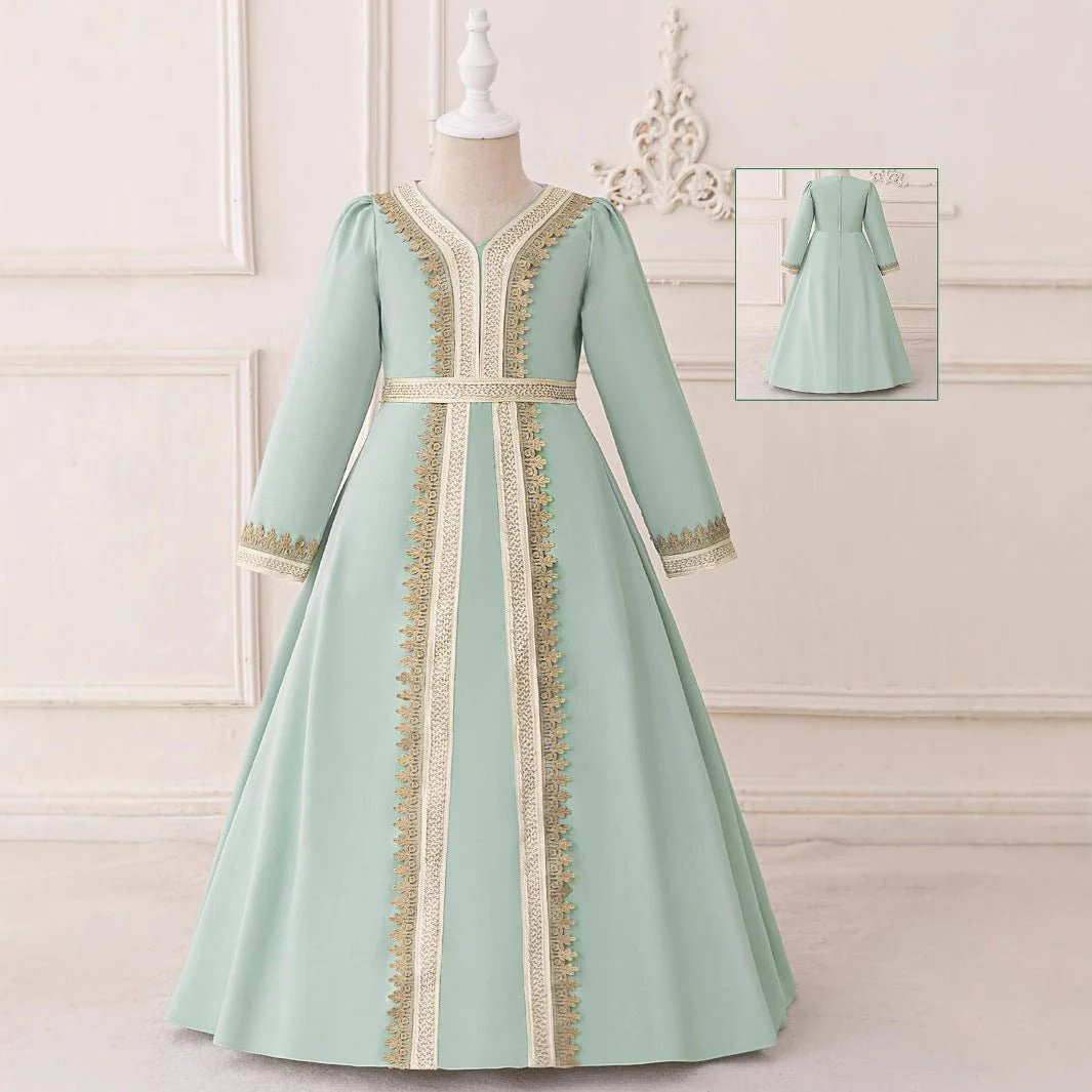 Girls Embroidered Kaftan Dress(MKG019) - Image 2