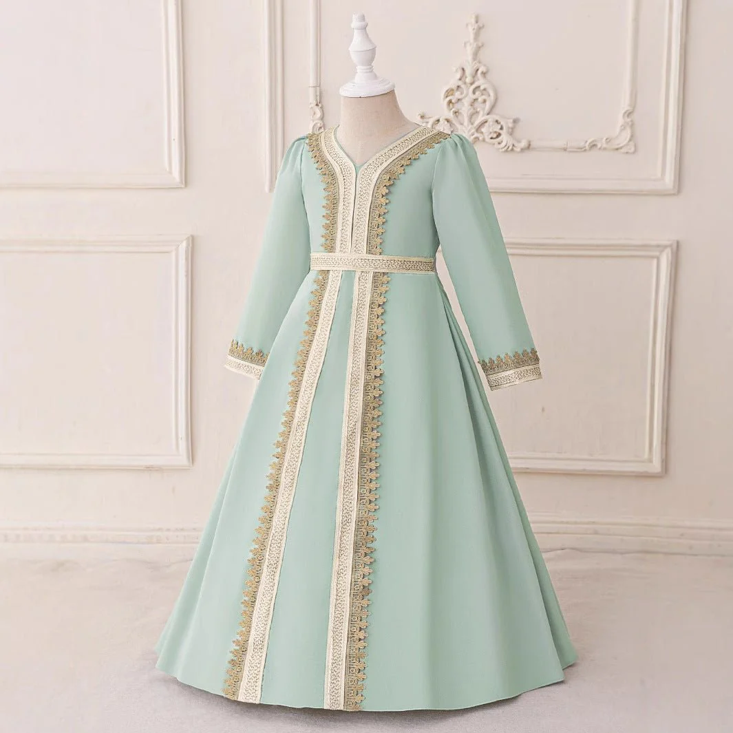 Girls Embroidered Kaftan Dress(MKG019) - Image 3