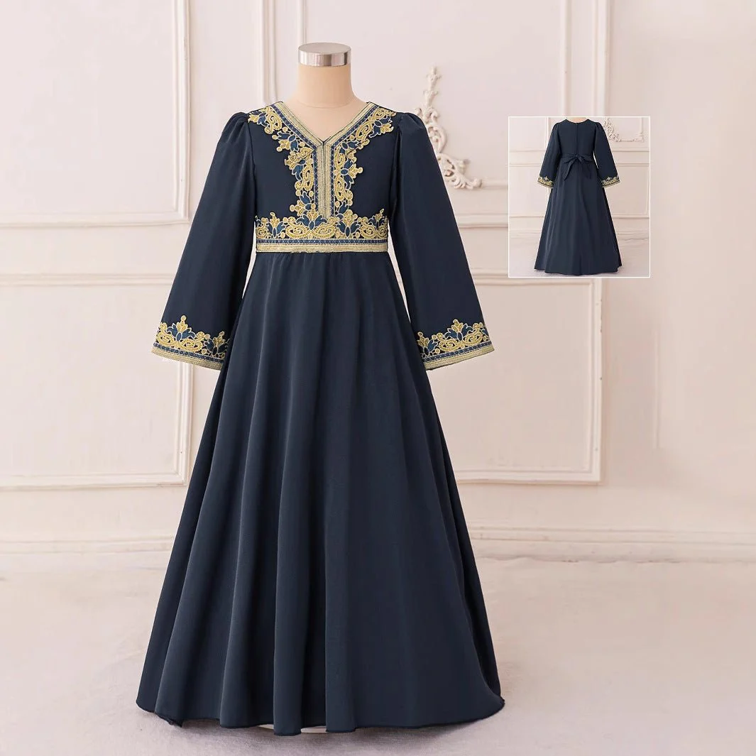 Girls Embroidered Kaftan Dress(MKG020) - Image 2