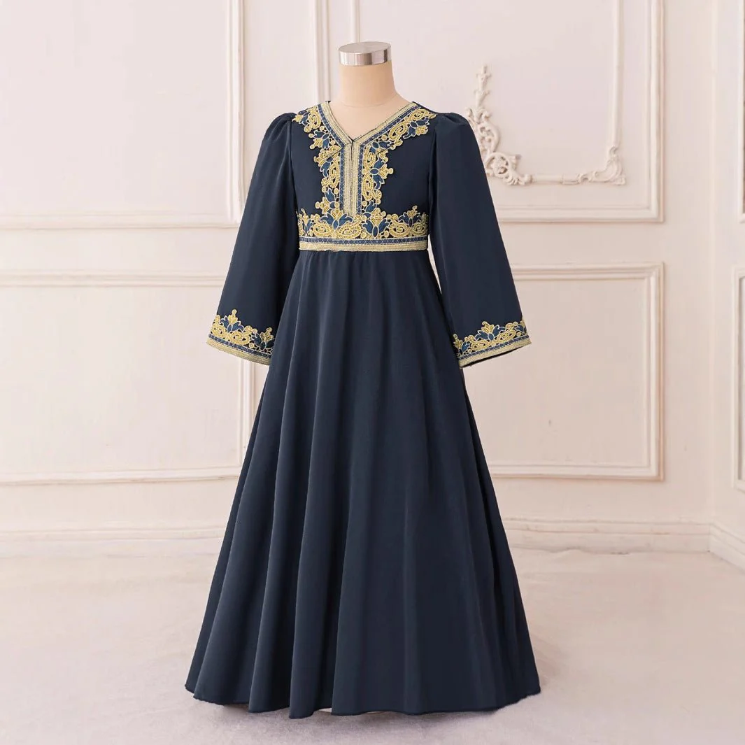 Girls Embroidered Kaftan Dress(MKG020) - Image 3