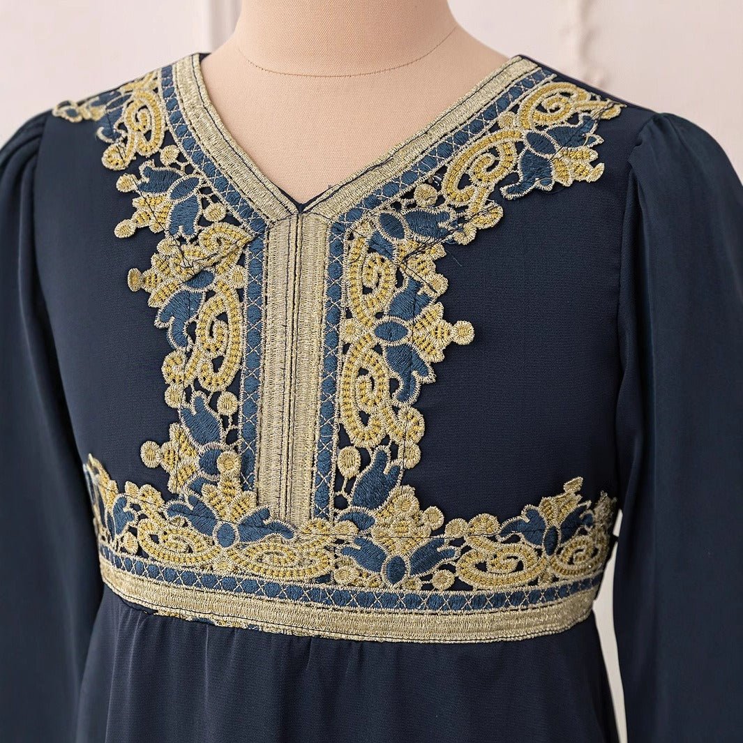 Girls Embroidered Kaftan Dress(MKG020) - Image 4