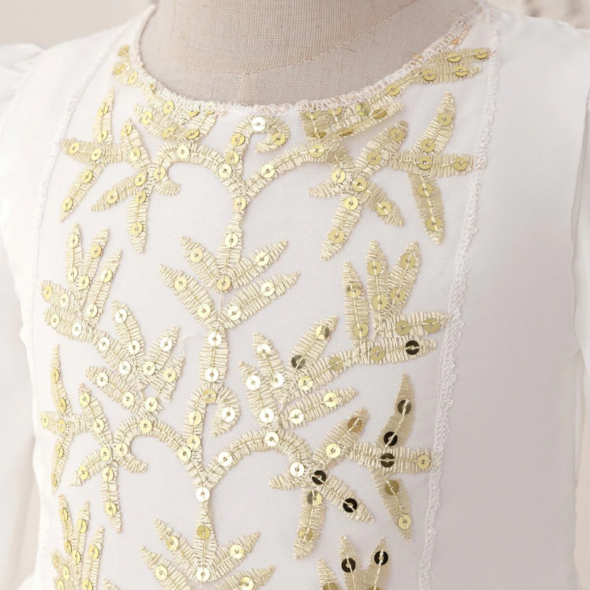 Girls Embroidered Princess Dress with Tulle Overlay(MKG022) - Image 8