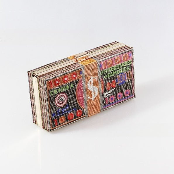 Glamorous Fully Bedazzled Dollar Motif Evening Bag Party Clutch (MAC293) - Image 14