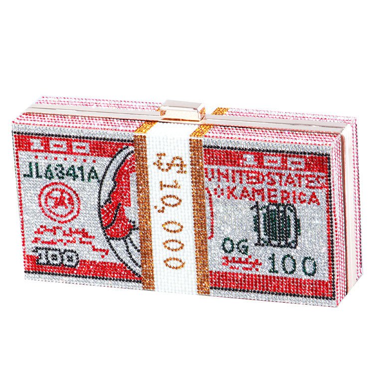Glamorous Fully Bedazzled Dollar Motif Evening Bag Party Clutch (MAC293) - Image 5