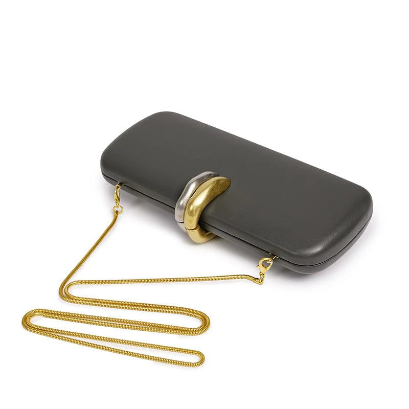 Gold & Silver Accent Structured Clutch Bag(MAC429) - Image 2