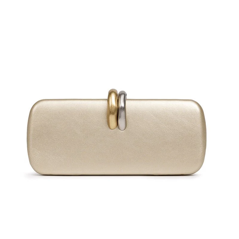 Gold & Silver Accent Structured Clutch Bag(MAC429) - Image 7