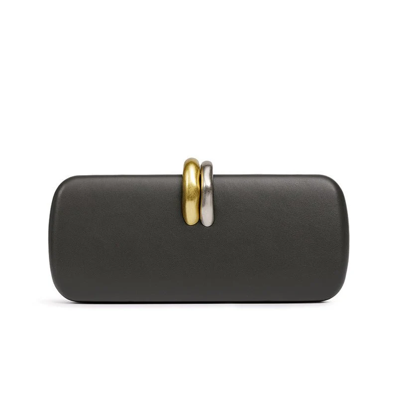 Gold & Silver Accent Structured Clutch Bag(MAC429) - Image 9