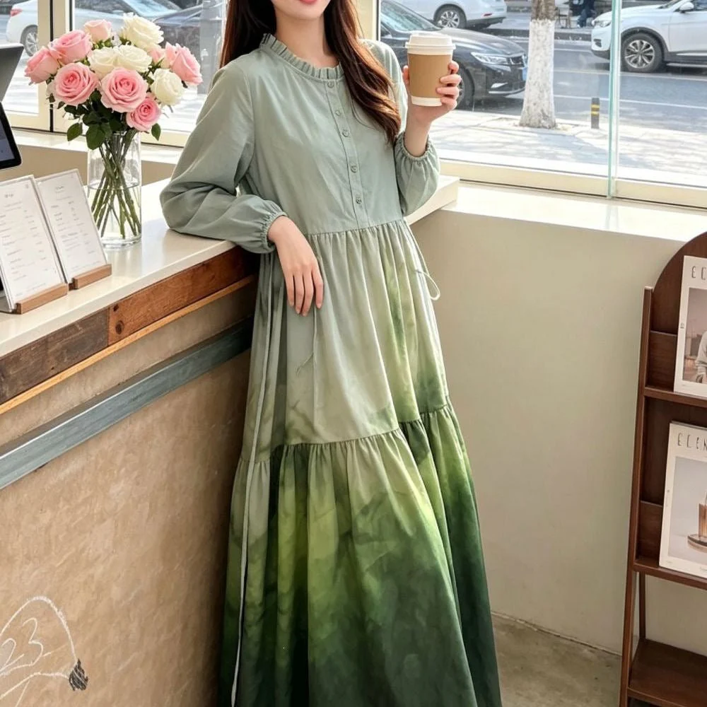 Gradient Tie-Dye Loose Maxi Dress(MS404) - Image 8