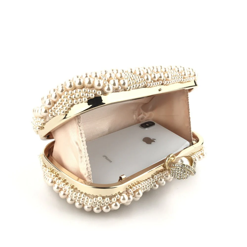 Hand-Beaded Pearl Evening Elegance Handbag (MAC286) - Image 10