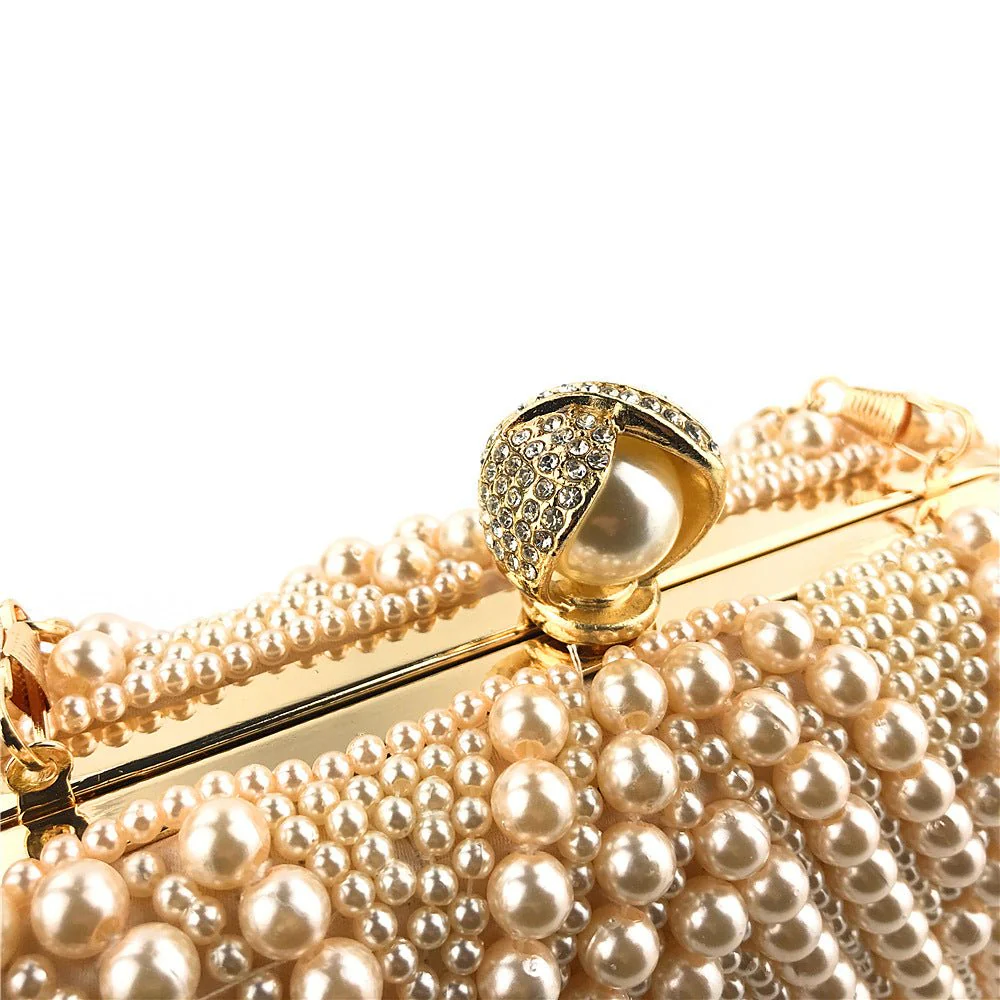 Hand-Beaded Pearl Evening Elegance Handbag (MAC286) - Image 13