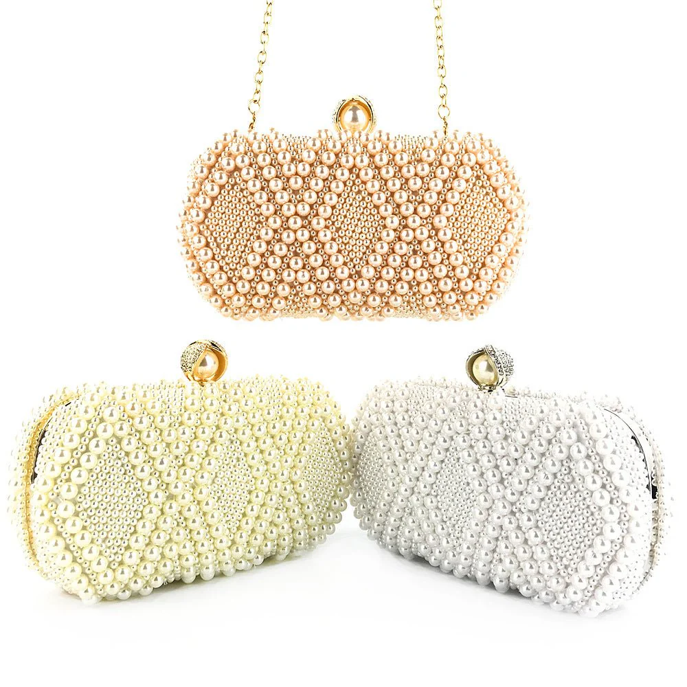 Hand-Beaded Pearl Evening Elegance Handbag (MAC286) - Image 15