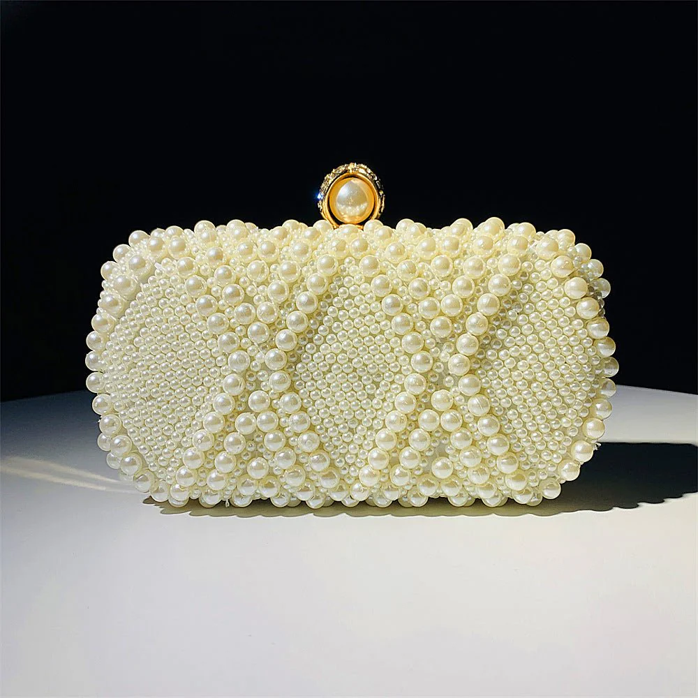Hand-Beaded Pearl Evening Elegance Handbag (MAC286) - Image 2