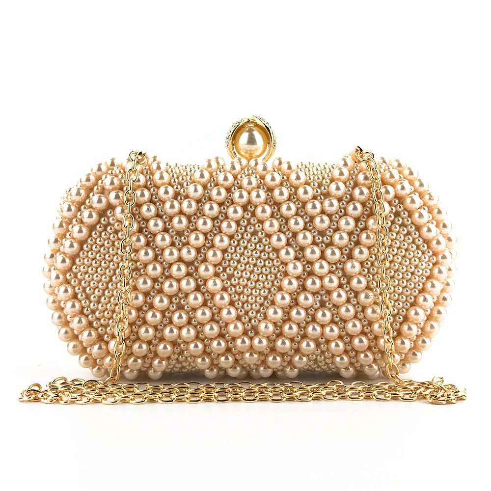 Hand-Beaded Pearl Evening Elegance Handbag (MAC286) - Image 4