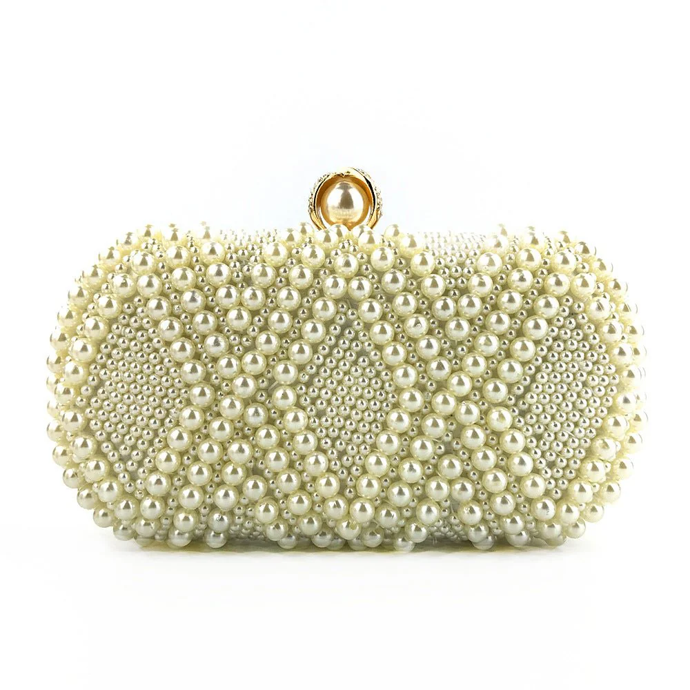 Hand-Beaded Pearl Evening Elegance Handbag (MAC286) - Image 6