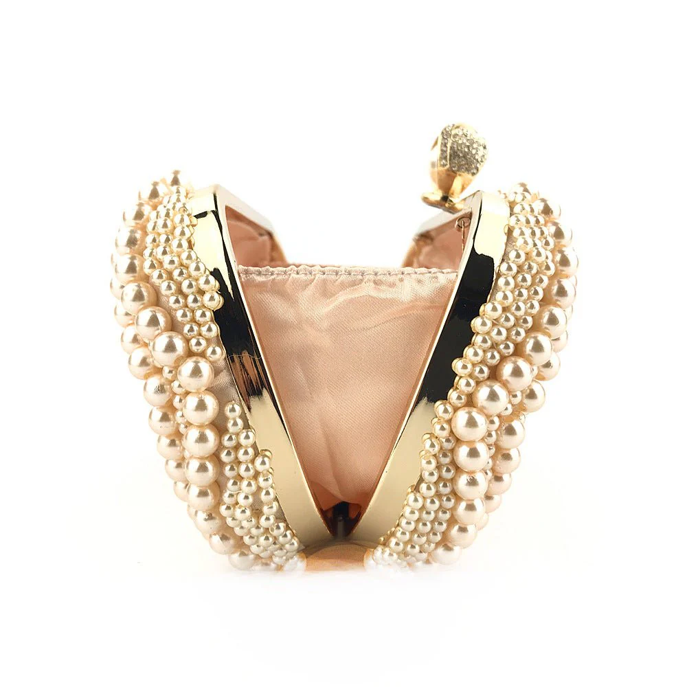 Hand-Beaded Pearl Evening Elegance Handbag (MAC286) - Image 9