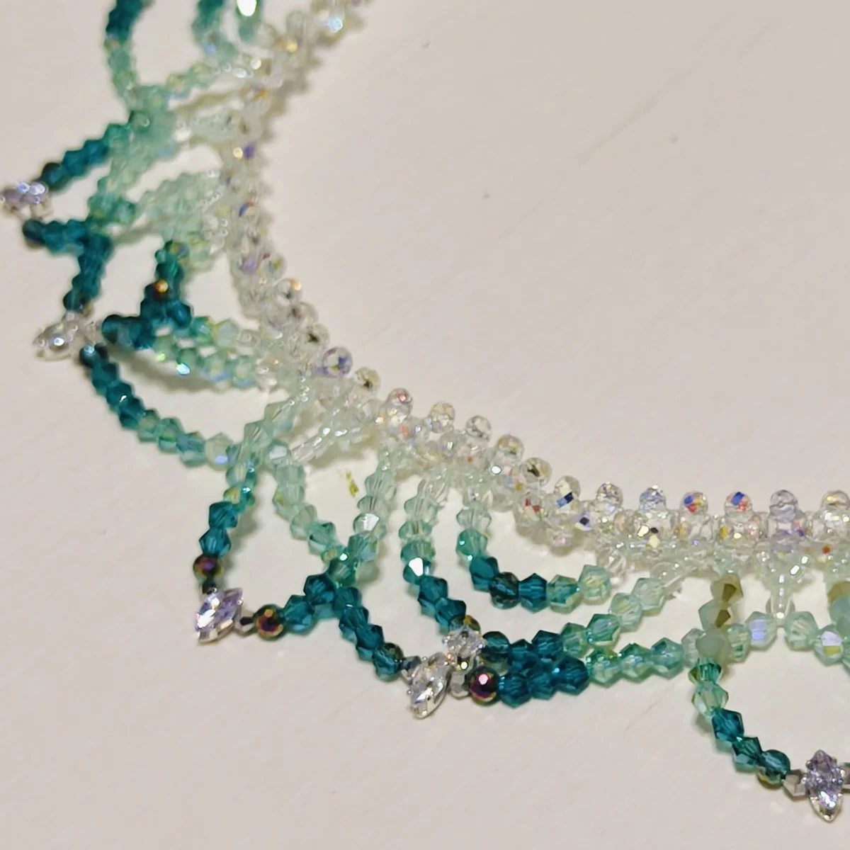 Handmade Woven Beaded Necklace | Glass Beads & Shell Pearls Choker | Intricate Seed Bead Art Necklace (MAC343) - Image 13