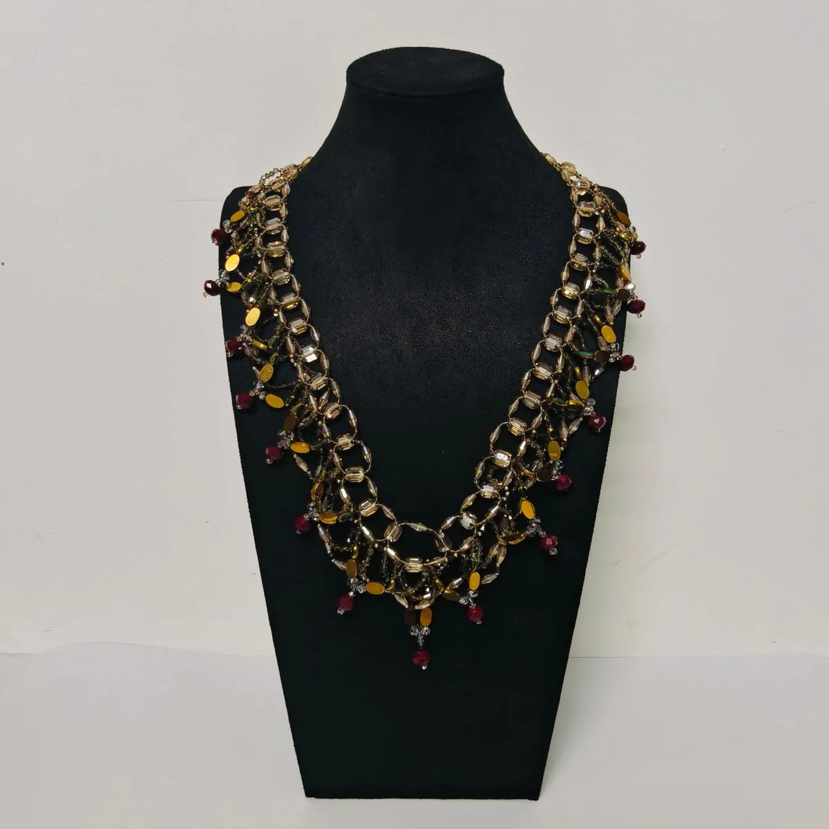 Handmade Woven Beaded Necklace | Glass Beads & Shell Pearls Choker | Intricate Seed Bead Art Necklace (MAC343) - Image 18