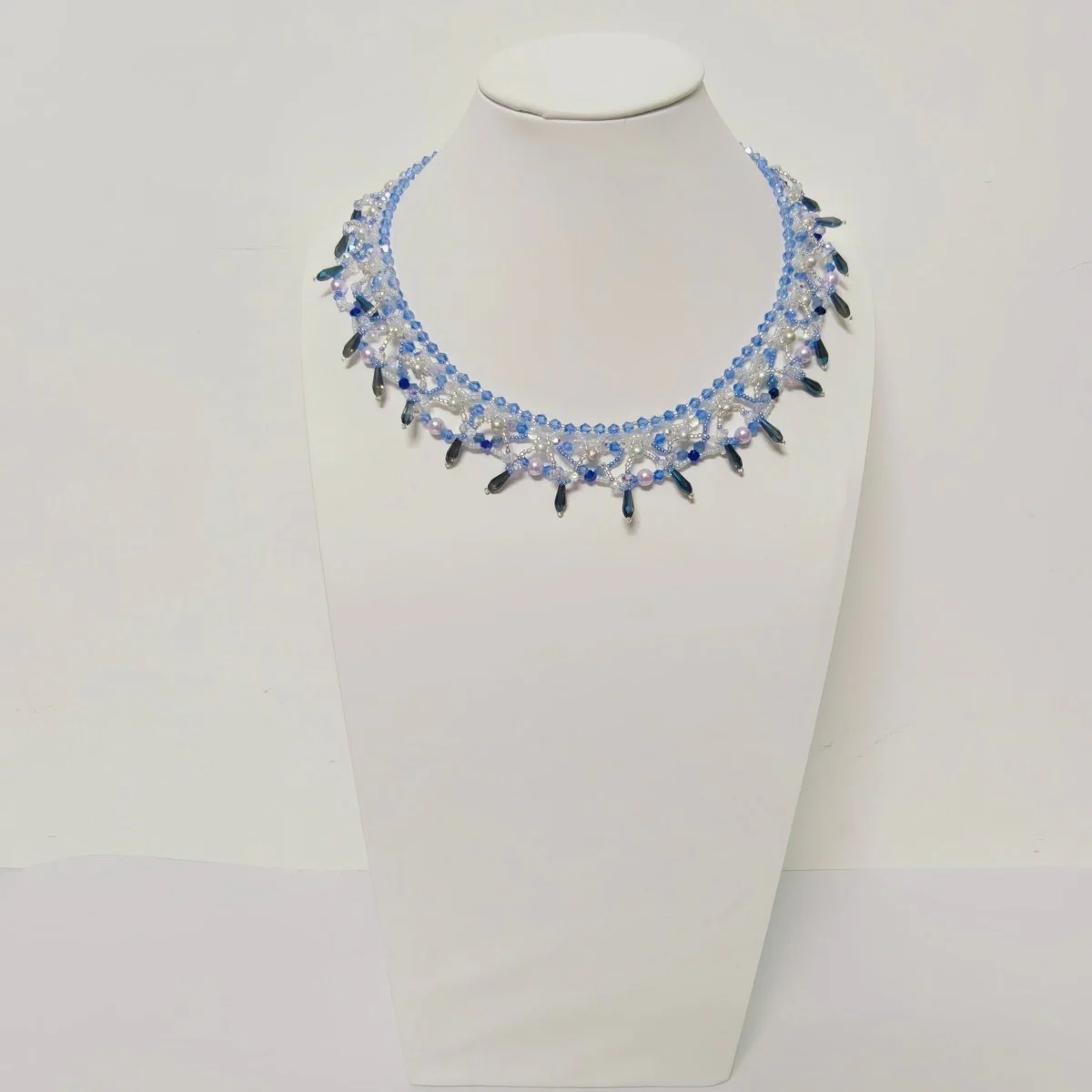 Handmade Woven Beaded Necklace | Glass Beads & Shell Pearls Choker | Intricate Seed Bead Art Necklace (MAC343) - Image 22