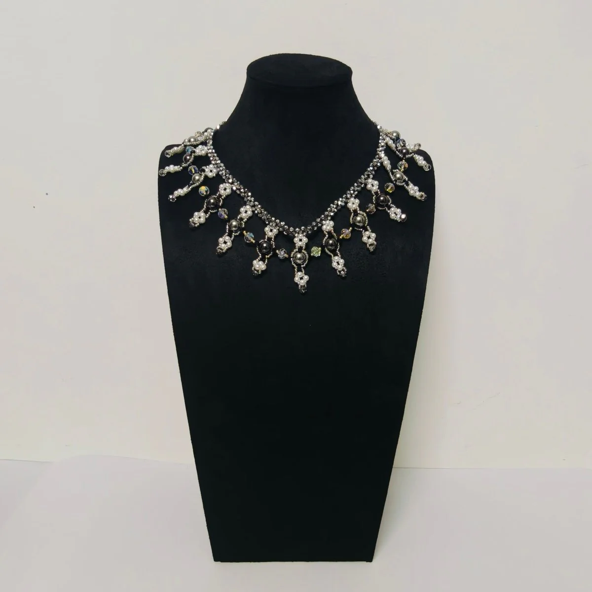 Handmade Woven Beaded Necklace | Glass Beads & Shell Pearls Choker | Intricate Seed Bead Art Necklace (MAC343) - Image 23