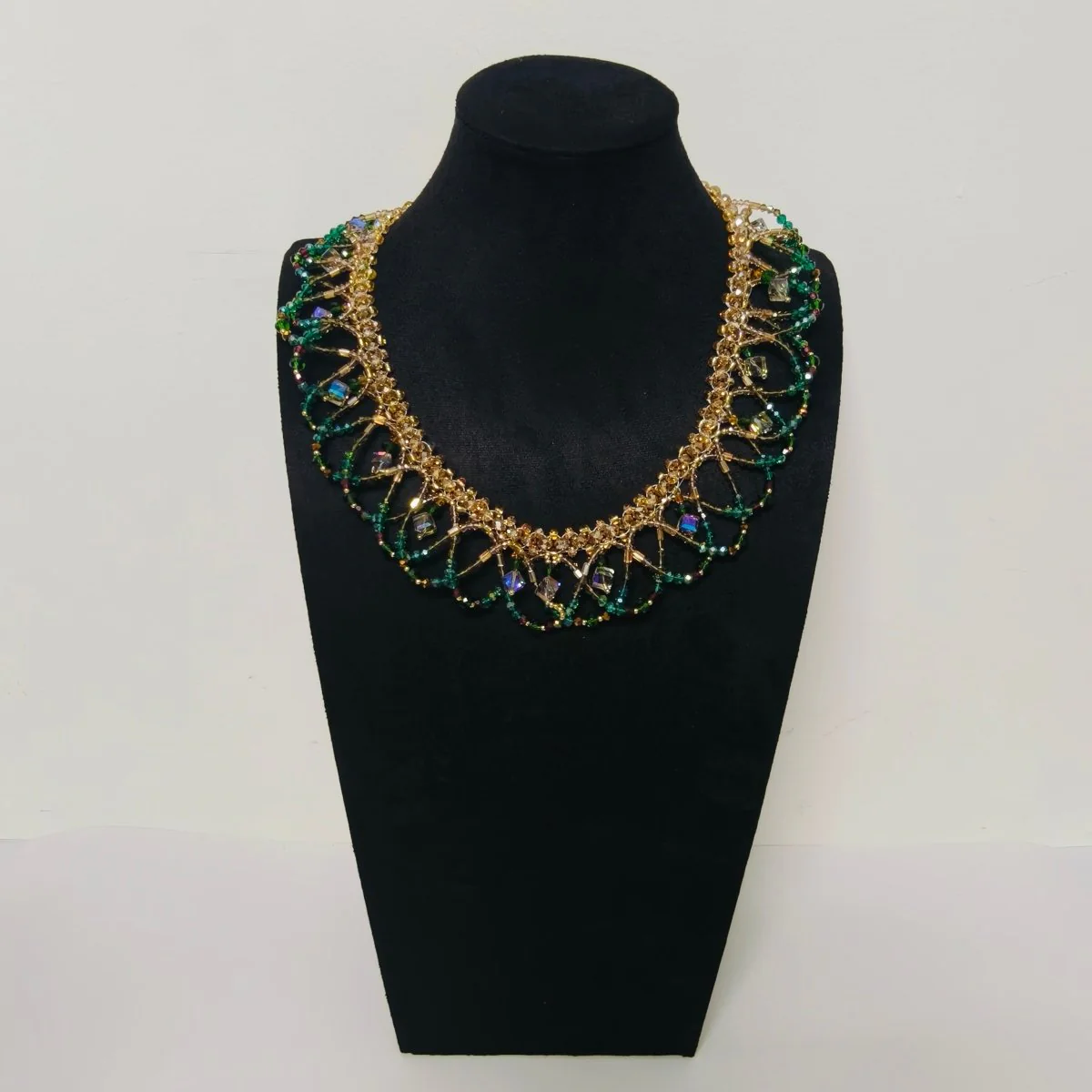 Handmade Woven Beaded Necklace | Glass Beads & Shell Pearls Choker | Intricate Seed Bead Art Necklace (MAC343) - Image 26