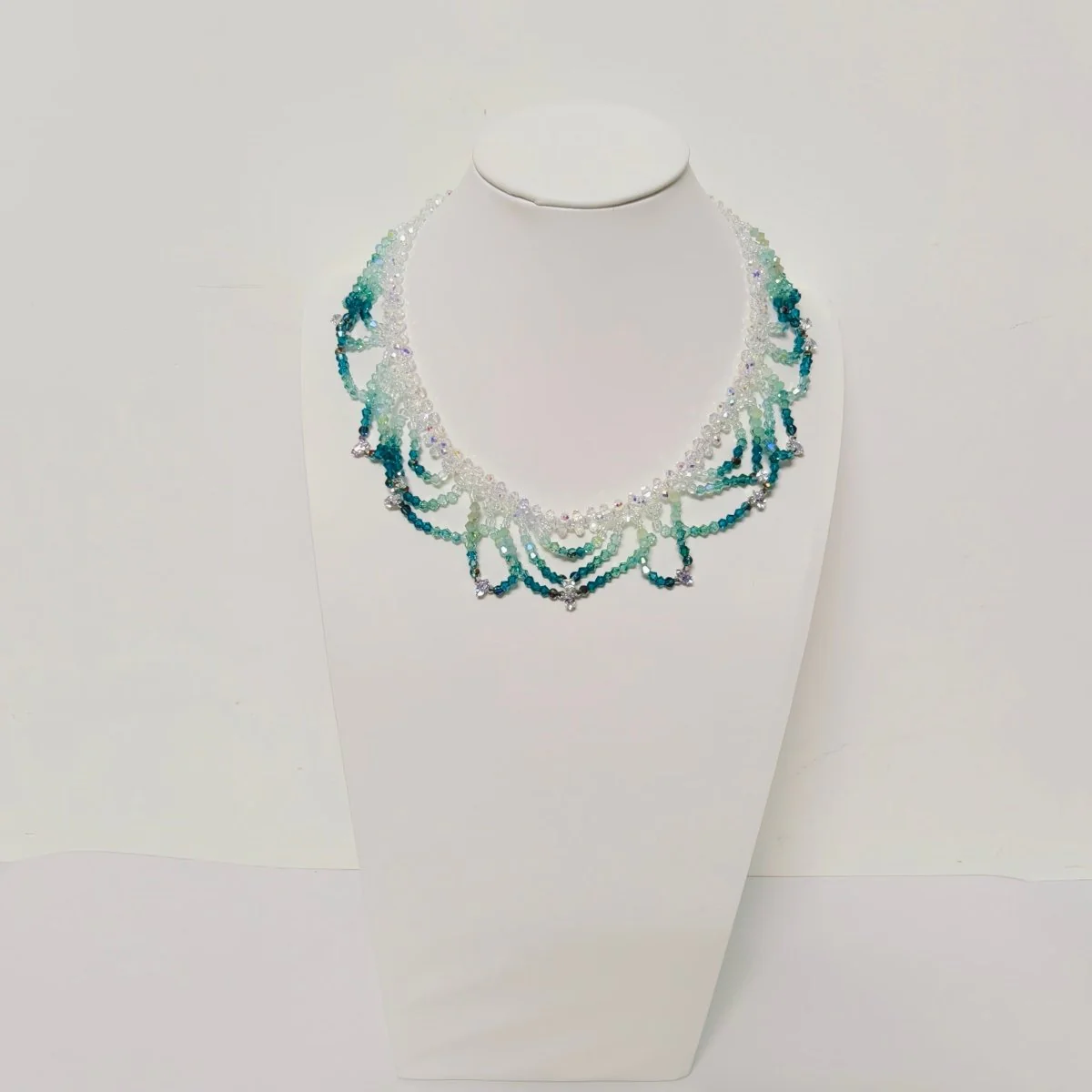 Handmade Woven Beaded Necklace | Glass Beads & Shell Pearls Choker | Intricate Seed Bead Art Necklace (MAC343) - Image 27