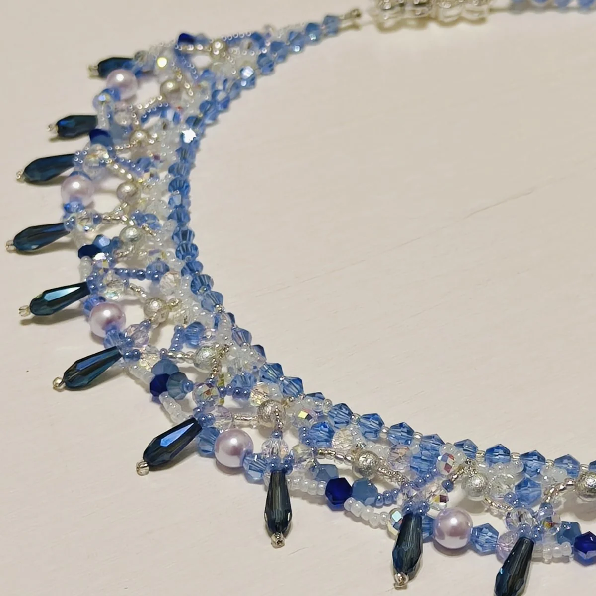 Handmade Woven Beaded Necklace | Glass Beads & Shell Pearls Choker | Intricate Seed Bead Art Necklace (MAC343) - Image 29