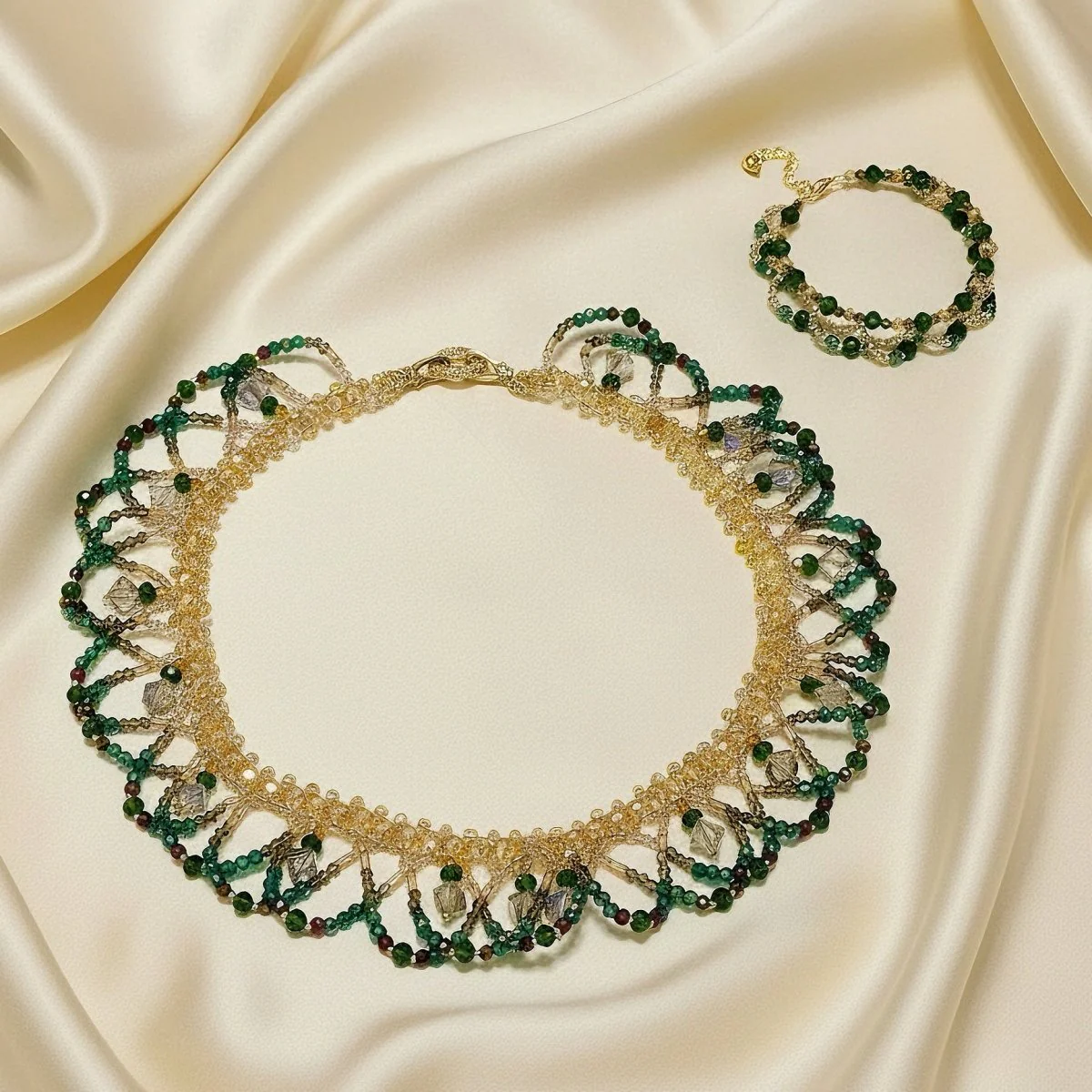 Handmade Woven Beaded Necklace | Glass Beads & Shell Pearls Choker | Intricate Seed Bead Art Necklace (MAC343) - Image 30