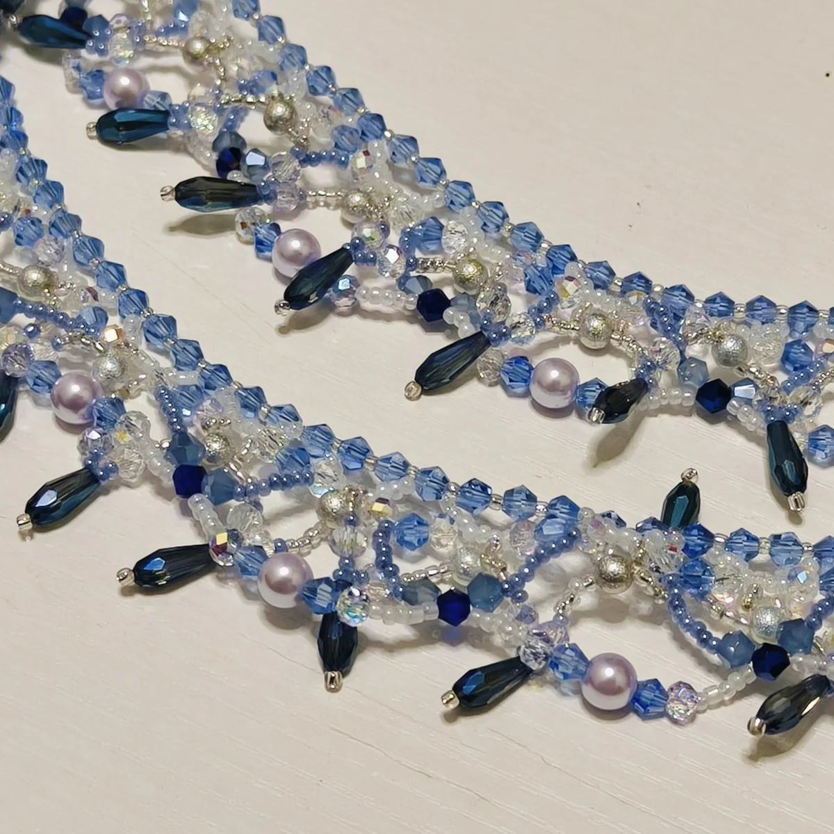 Handmade Woven Beaded Necklace | Glass Beads & Shell Pearls Choker | Intricate Seed Bead Art Necklace (MAC343) - Image 8