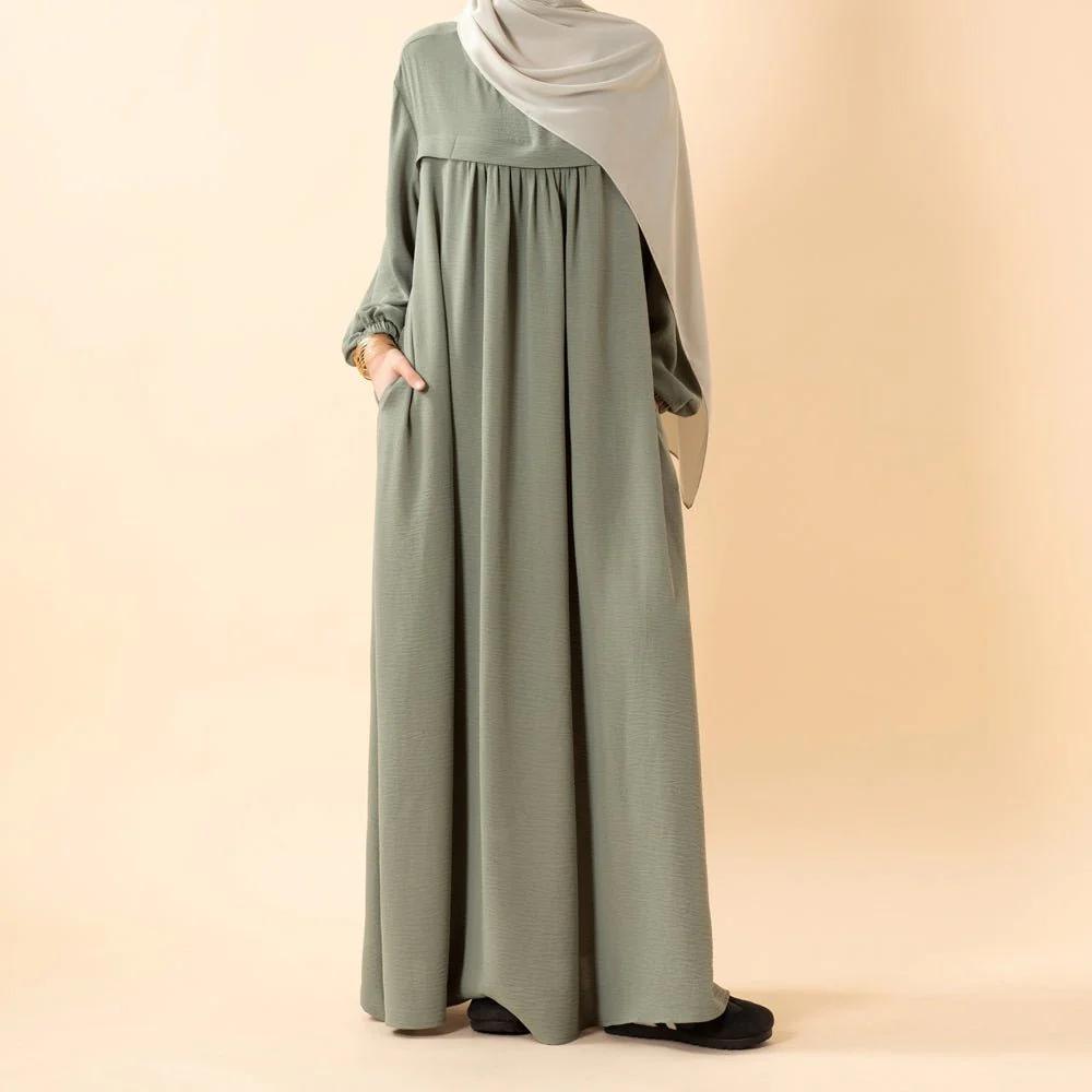 Crepe Abaya with Secure Pockets for Umrah (MA386) - Image 10