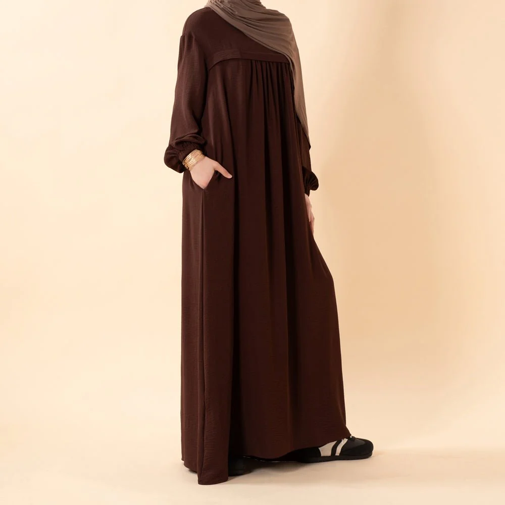 Crepe Abaya with Secure Pockets for Umrah (MA386) - Image 18