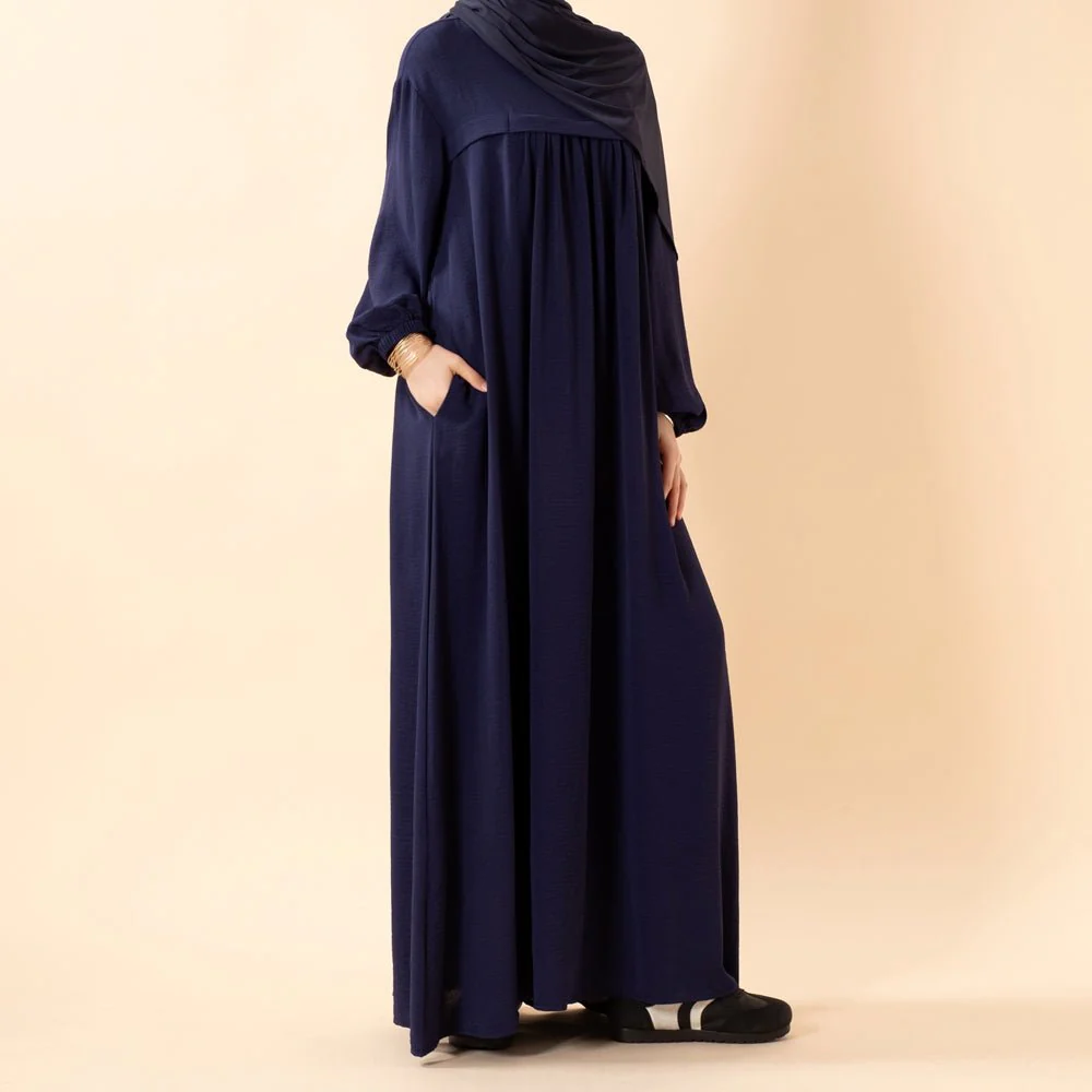 Crepe Abaya with Secure Pockets for Umrah (MA386) - Image 24
