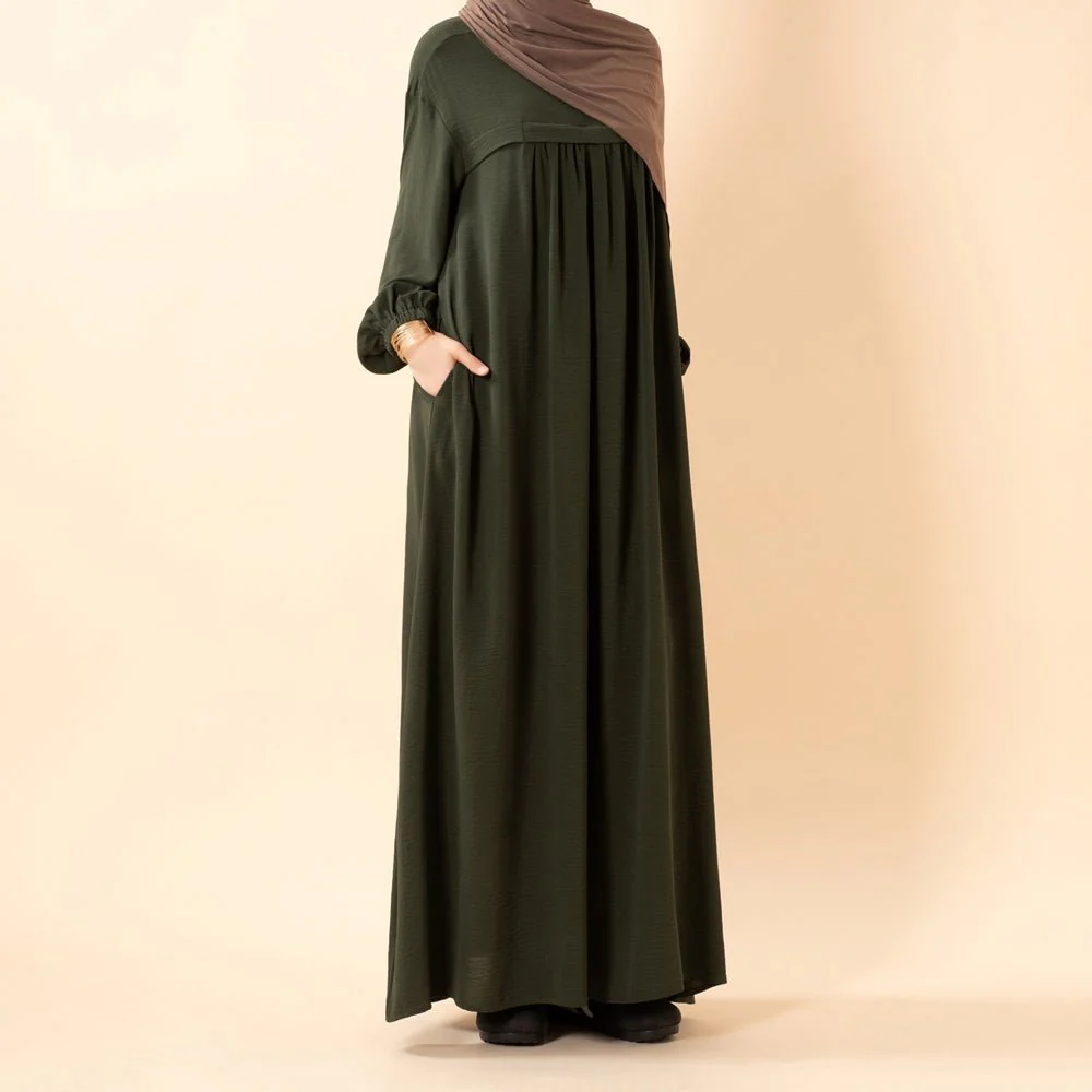 Crepe Abaya with Secure Pockets for Umrah (MA386) - Image 27